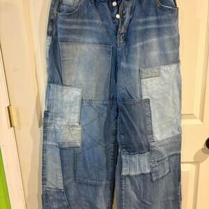 Forever 21 rebel moon patchwork jeans